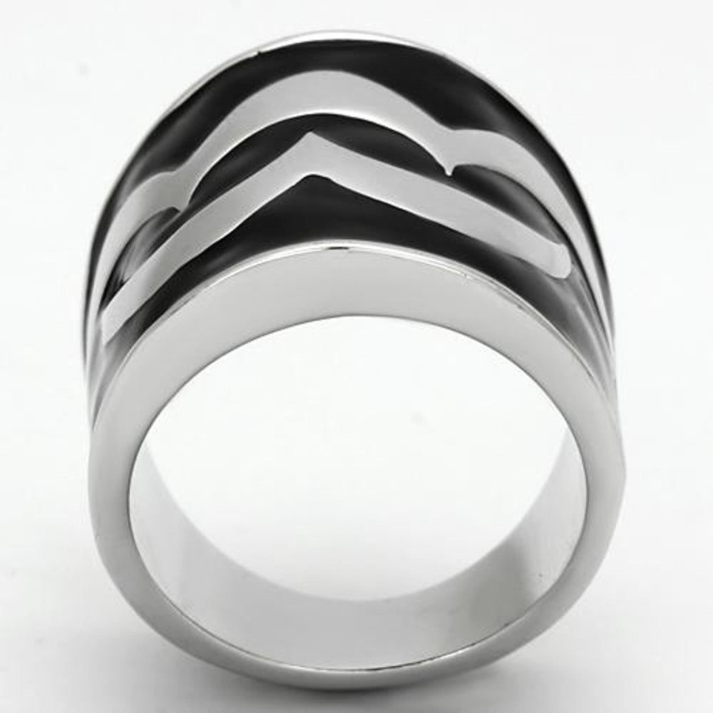 ARTK926 Stainless Steel High Polished Abstract Epoxy Design Fashion Ring Women Size 5-10